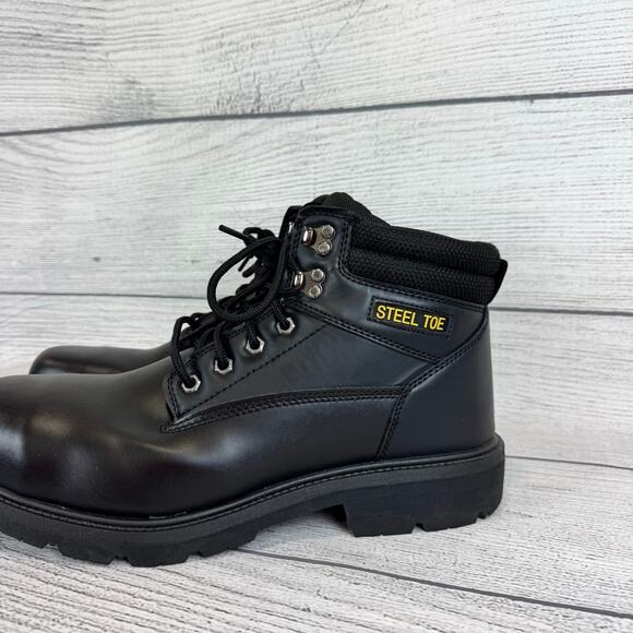 Brahma Men\'s Black Steel Toe Leather Heavy Duty Work Boots Size 14W main image 8